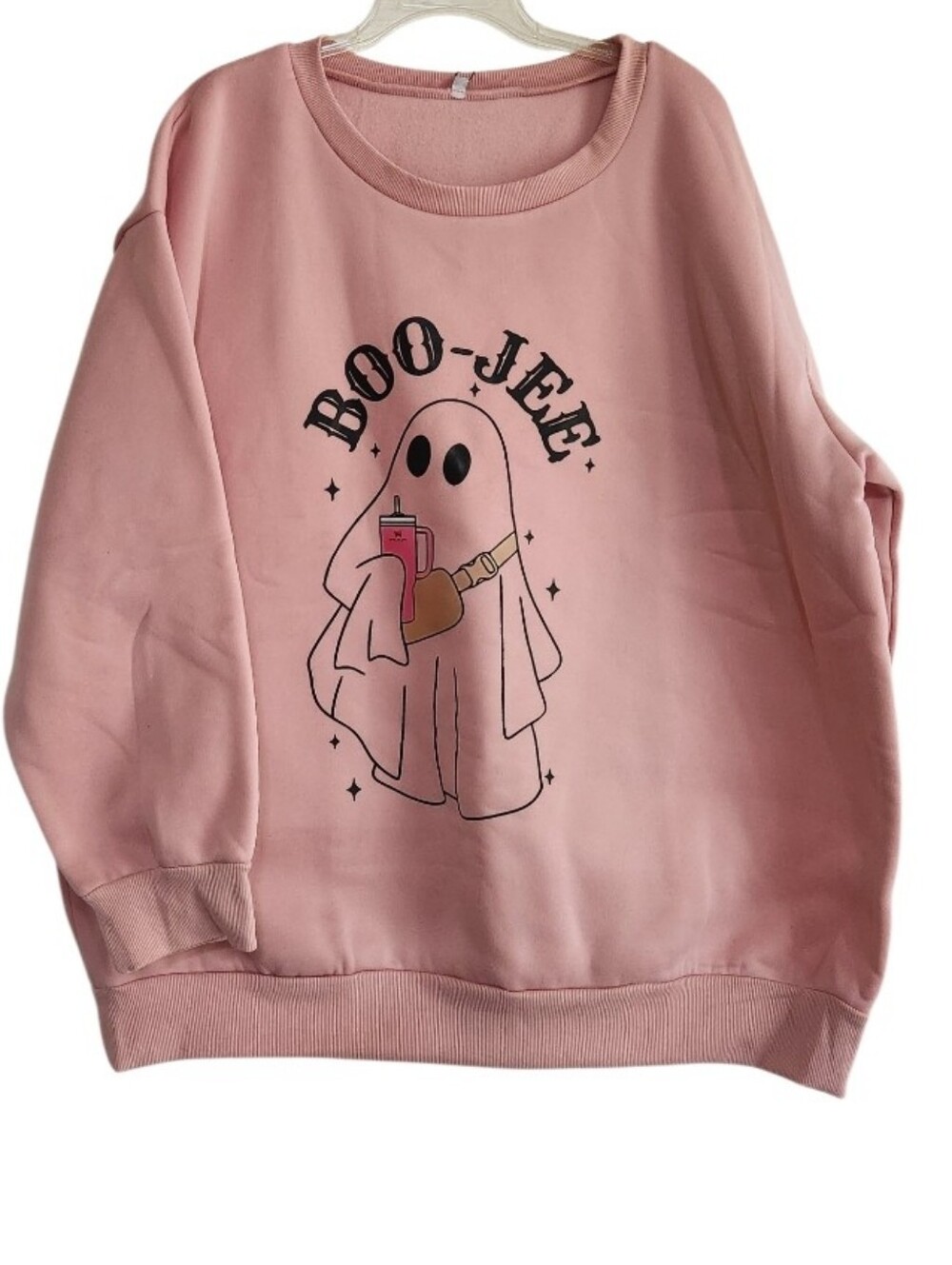 Pink 'Boo-Jee' Ghost Womens  Graphic Sweatshirtsz 3x Nwt